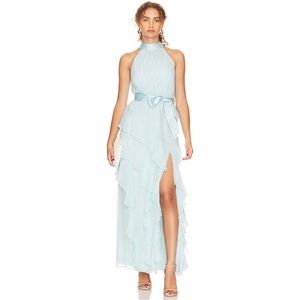 Alice + Olivia Emelia Halter Neck Maxi Dress